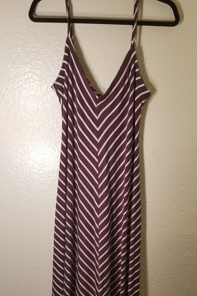 Purple Striped Maxi Dress